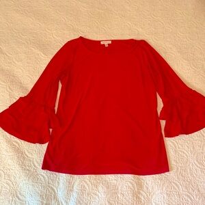 Faith and Joy Ruffle Bell Sleeve Blouse